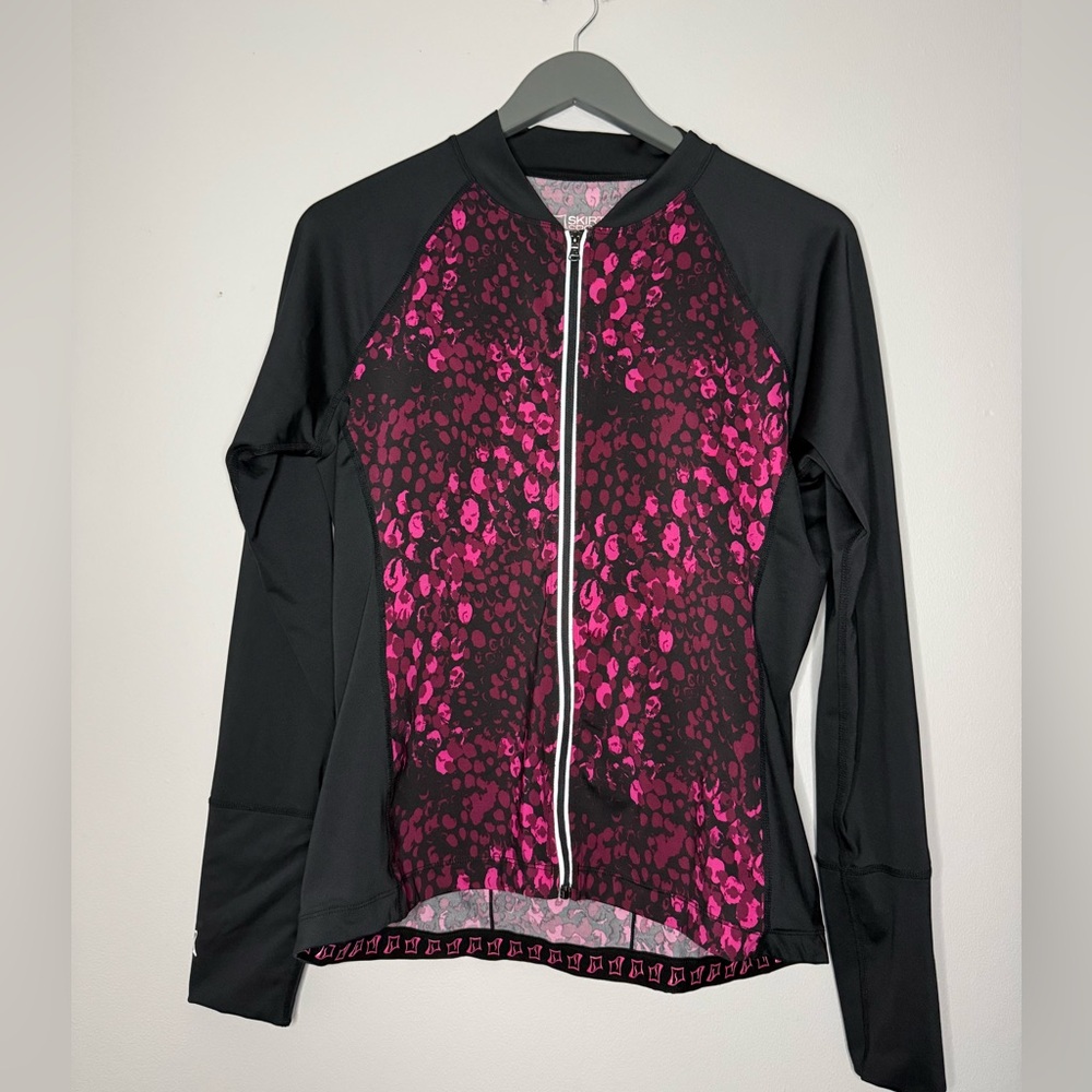 Women's Black and Pink Cycling Jersey